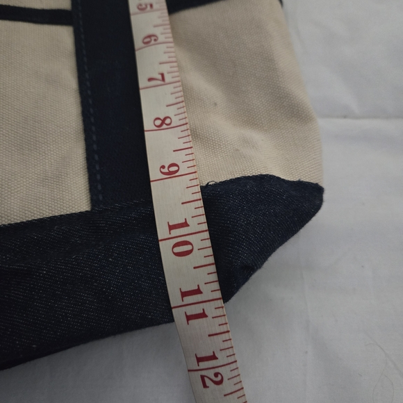 Vintage Canvas Tote Bag with Navy Accents - Picture 5 of 7